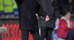 Hearts manager Derek McInnes vents his frustration on the sidelines as his side slip to defeat
