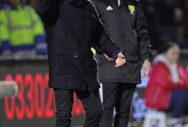 Hearts manager Derek McInnes vents his frustration on the sidelines as his side slip to defeat