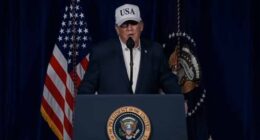 Donald Trump has condemned Iran's 'vicious' leaders' 47-year 'campaign of bloodshed and mass murder' as he announces strikes on the country