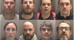 Eight members of a Liverpool drug gang have been sentenced to more than 63 years in prison (Pictured - Paul Lockyer, Stephen Lynch, Julie McCafferty, Paul McCardle, Michelle Higgins, Lee Nugent, James Neary, Christopher Horrocks)