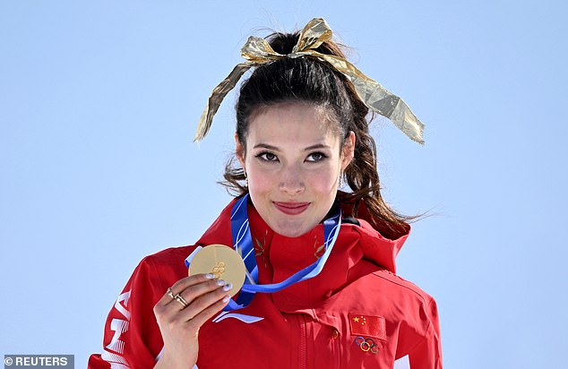 Eileen Gu clinched her first gold medal of the 2026 Winter Olympics on Sunday