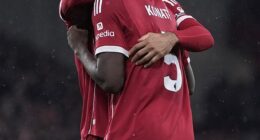 Ibrahima Konate was emotional after scoring on his first game for Liverpool since his dad died