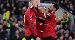 Benjamin Sesko (left) once again saved Manchester United with a winning goal off the bench