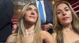 Emily Austin, left, recorded her live reaction to Billie Eilish's anti-ICE speech at the Grammys