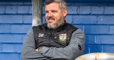 Barnet manager Dean Brennan (pictured) has been banned for nine games after being found to have verbally abused a female referee