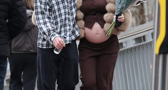 Freddy Brazier and his pregnant partner Holly Swinburn looked firmly back on track as they spent Valentine's Day together ahead of the birth of their child