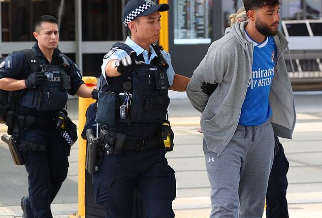 Adam Berguiga, 22, after his arrest on alleged rape allegations