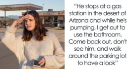 GF Goes To Toilet During Roadtrip, Doesn’t Know Whether To Cry Or Laugh When BF Drives Away