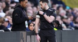 There was a six-minute delay in the north London derby as assistant referee Blake Antrobus had his communication system fixed