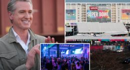 Gavin Newsom ducks into private Super Bowl bash, tries to keep a low profile