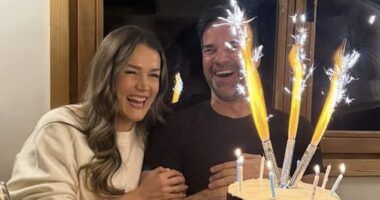 Gethin Jones, 48, enjoyed a sky trip with stunning Sky Sports presenter Pien Meulensteen, 29, for his birthday as he took to Instagram on Sunday to share Instagram snaps