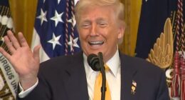 President Donald Trump at the 100th annual Black History Month reception gushed over his over his 'No. 1 fan,'  Nicki Minaj