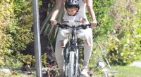 Gisele Bundchen looked perfectly at peace as she set off on another mommy and me bike ride in Miami with her year-old son on Saturday