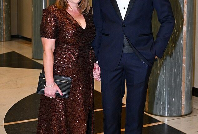 Senator Sarah Hanson-Young faced scrutiny over her controversial use of travel entitlements after her use of it charged taxpayers nearly $50,000 to fly her husband Ben Oquist, a lobbyist, to and from Canberra, where he works (the couple is pictured at 2023 Midwinter Ball)