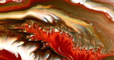 Heart Of The Inferno: Acrylic Pour With Explosive Blends