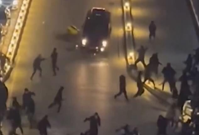 A horrific new video has emerged showing an Iranian regime truck speeding into a crowd and running over protestors