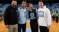 Maye brothers (from left) Luke, Beau, Drake and Cole before a 2024 basketball game vs Duke