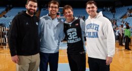 Maye brothers (from left) Luke, Beau, Drake and Cole before a 2024 basketball game vs Duke
