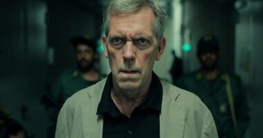 Hugh Laurie as Eric Peterson in Apple TV's Tehran, which was co-created and produced by Dana Eden