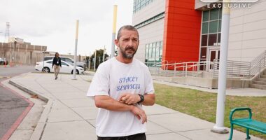 Wearing the same clothes from the night before, when he was arrested for a drunken bar brawl that saw paramedics called, the 39-year-old wandered off into the midday haze along Perdido Street