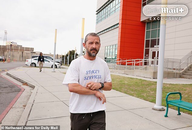 Wearing the same clothes from the night before, when he was arrested for a drunken bar brawl that saw paramedics called, the 39-year-old wandered off into the midday haze along Perdido Street