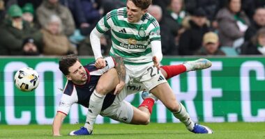Nottingham Forest target Arne Engels helps his team to a 2-0 victory over Falkirk at Celtic Park