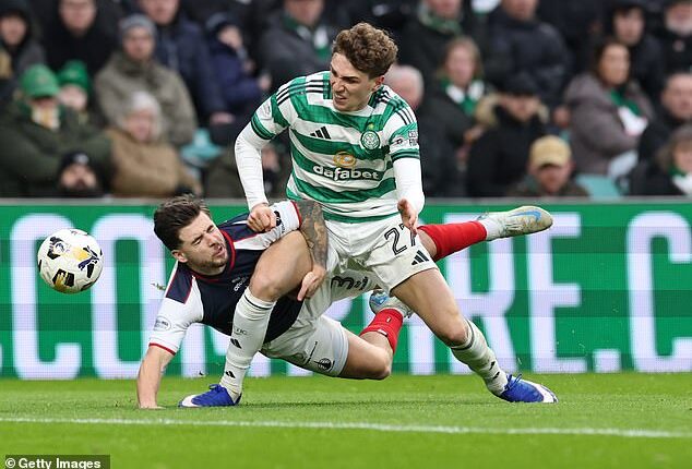 Nottingham Forest target Arne Engels helps his team to a 2-0 victory over Falkirk at Celtic Park