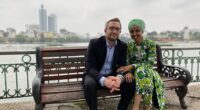 Tim Mynett with his wife Congresswoman Ilhan Omar in 2023