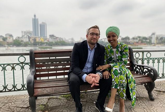 Tim Mynett with his wife Congresswoman Ilhan Omar in 2023