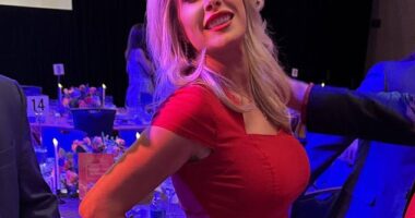 Danielle Jurinsky says she was just trying to give her customers what they wanted when she turned on TPUSA's All-American Halftime Show at JJ's Place in Aurora, Colorado, on Sunday