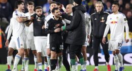 Tensions rose at full-time after Man City's 1-0 win over Leeds as both set of players clashed