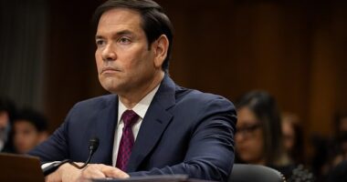 Secretary of State Marco Rubio is seen before testifying in front of a Senate Foreign Relations Committee hearing on Venezuela, in Washington, DC, United States on January 28, 2026