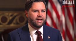 Vice President JD Vance condemned his most racist archenemy, Nick Fuentes, who has targeted his wife and children, but stopped short of denouncing his followers. The vice president said in a wide-ranging exclusive interview with the Daily Mail on Tuesday that Fuentes could 'eat [expletive],' but dodged from condemning his online supporters, known as 'Groypers.' Fuentes, a far-right provocateur with millions of young followers, has attacked Second Lady Usha Vance with racial insults over her Indian heritage. Donald Trump had dinner with Fuentes and Kanye West at Mar-a-Lago in November 2022. The President has refused to denounce the 27-year-old far-right leader when asked on multiple occasions.