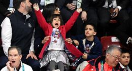 Vice President JD Vance and his family joined the festivities at the Winter Olympics on Friday - but no one appeared to have more fun than his young daughter Mirabel