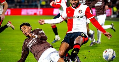 Raheem Sterling (right) made his debut for Feyenoord on Sunday and received some criticism