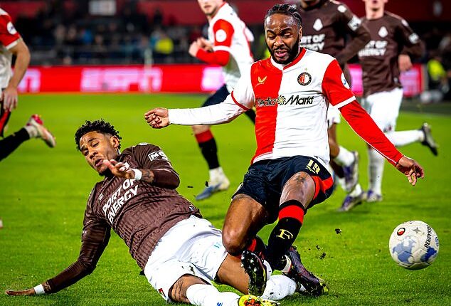 Raheem Sterling (right) made his debut for Feyenoord on Sunday and received some criticism