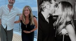 Jennifer Aniston and Jim Curtis kiss in birthday photo