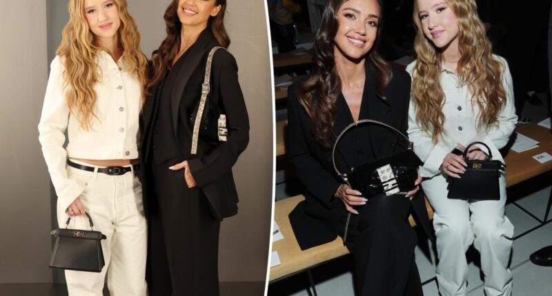 Jessica Alba and daughter Haven have a date night at Fendi during Milan Fashion Week