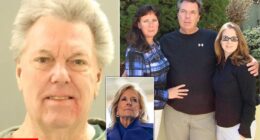 Former First Lady Jill Biden's ex-husband has been charged with the murder of his late wife. William Stevenson, 77, is facing first-degree murder charges in the death of 64-year-old Linda Stevenson. Linda was found unresponsive at their home Delaware home in December, and on Monday William was taken into custody at the same address. Police were responding late at night on December 28, 2025 to a 'reported domestic dispute' at the Stevensons' residence in Wilmington, according to a New Castle County Police Department press release. Linda was pronounced dead on December 29, her obituary says she unexpectedly died and made no mention of her husband.