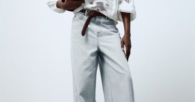 John Lewis's new Spring/Summer collection that was unveiled on Wednesday, including a white cotton crop top seen here on the model