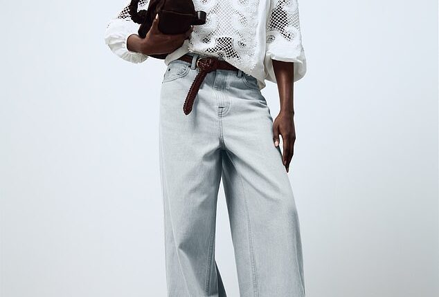 John Lewis's new Spring/Summer collection that was unveiled on Wednesday, including a white cotton crop top seen here on the model