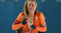 Dutch star Jutta Leerdam claimed gold in the women's 1000 speed skating event in an Olympic record