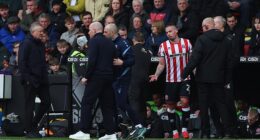 Kalvin Phillips (third right) was sent off for a shocking challenge in Sunday's Steel City derby