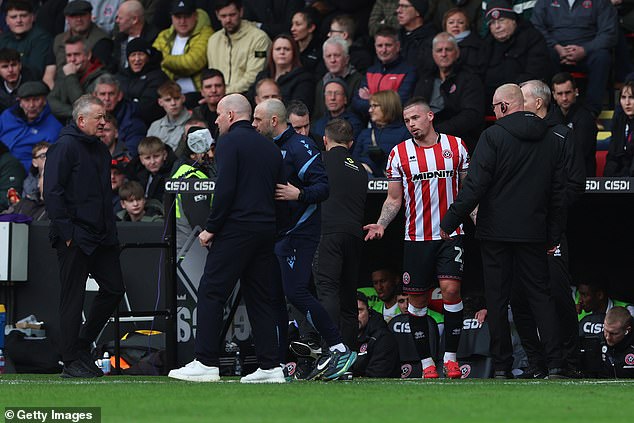 Kalvin Phillips (third right) was sent off for a shocking challenge in Sunday's Steel City derby