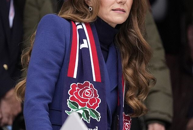 The Princess of Wales attended the match in her role as patron of the England RFU