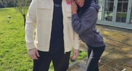 Katie Priceenjoyed a relaxed lunch with a friend as they gushed over her 'beautiful' ring, after it was revealed that her husband Lee Andrews is currently banned from leaving Dubai