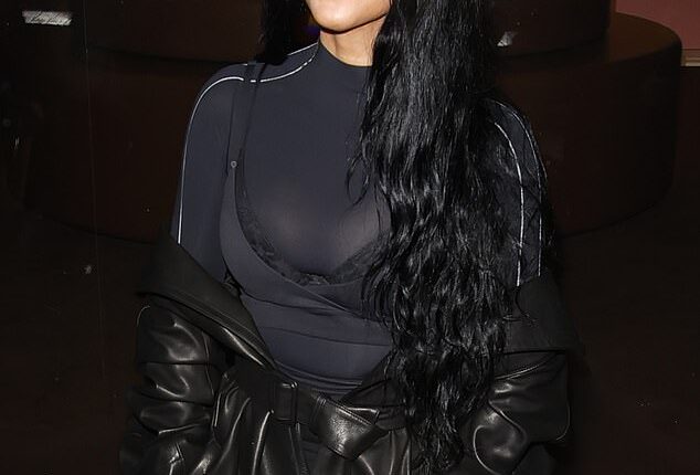 Lewis Hamilton and Kim Kardashian are enjoying a secret romance according to reports (Kim pictured in London on Sunday evening)