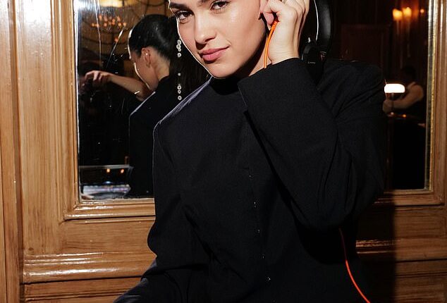 Kim Turnbull, 24, performed a DJ set as she joined Kelly Osbourne while attending the Royal Ascot Millinery Collective SS26 during London Fashion Week at Claridge's