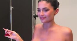 Kylie Jenner took things up a notch on her latest shoot as she posed in a bra made of pomegranate seeds alongside a sheer nude body