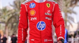 Lewis Hamiltongot back to his day job on Tuesday as he arrived at the Bahrain International Circuit after going public with Kim Kardashianat the Super Bowl